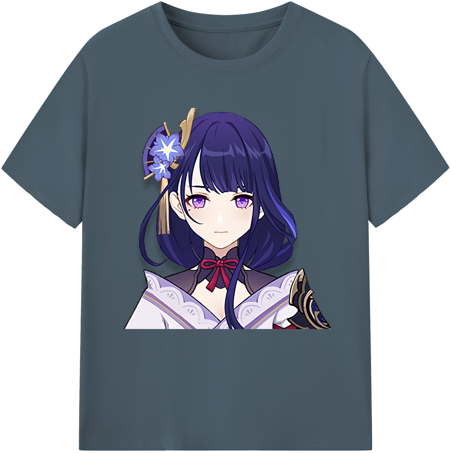 げんし神 雷電将軍 らいでんしょうぐん genshin Raiden Shogun 綿100％半袖Tシャツ（フロントプリント）
